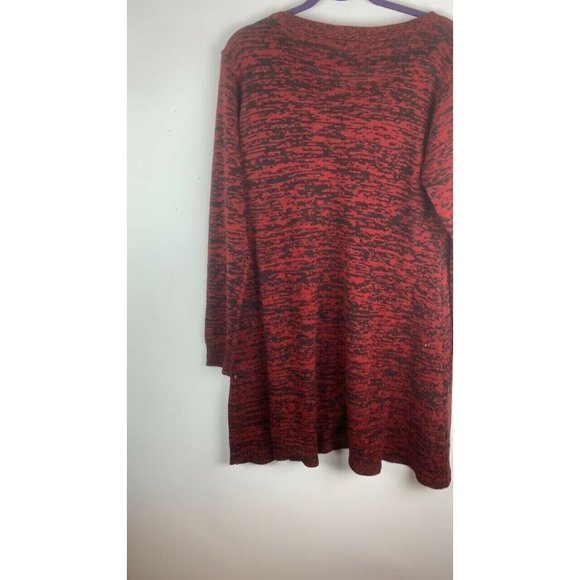 Bobbie Brooks Womens Long Red Tunic Sweater Top Size 2X - Picture 4 of 6